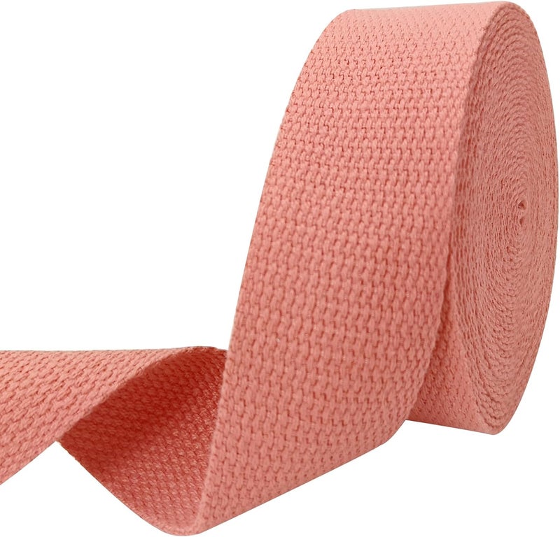 Evora 1.5 inch Cotton Webbing Braid Handles Bag Strap 15ft High Density Webbing Plain Weave Straps for Cloth Tote Bag, Pet Collars, DIY Projects, Crafts, Outdoor Accessories (Watermelon Red 507) - Image 1